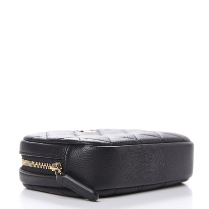 Chanel Caviar Quilted Small Curvy Pouch Cosmetic Case Black 4 of 8