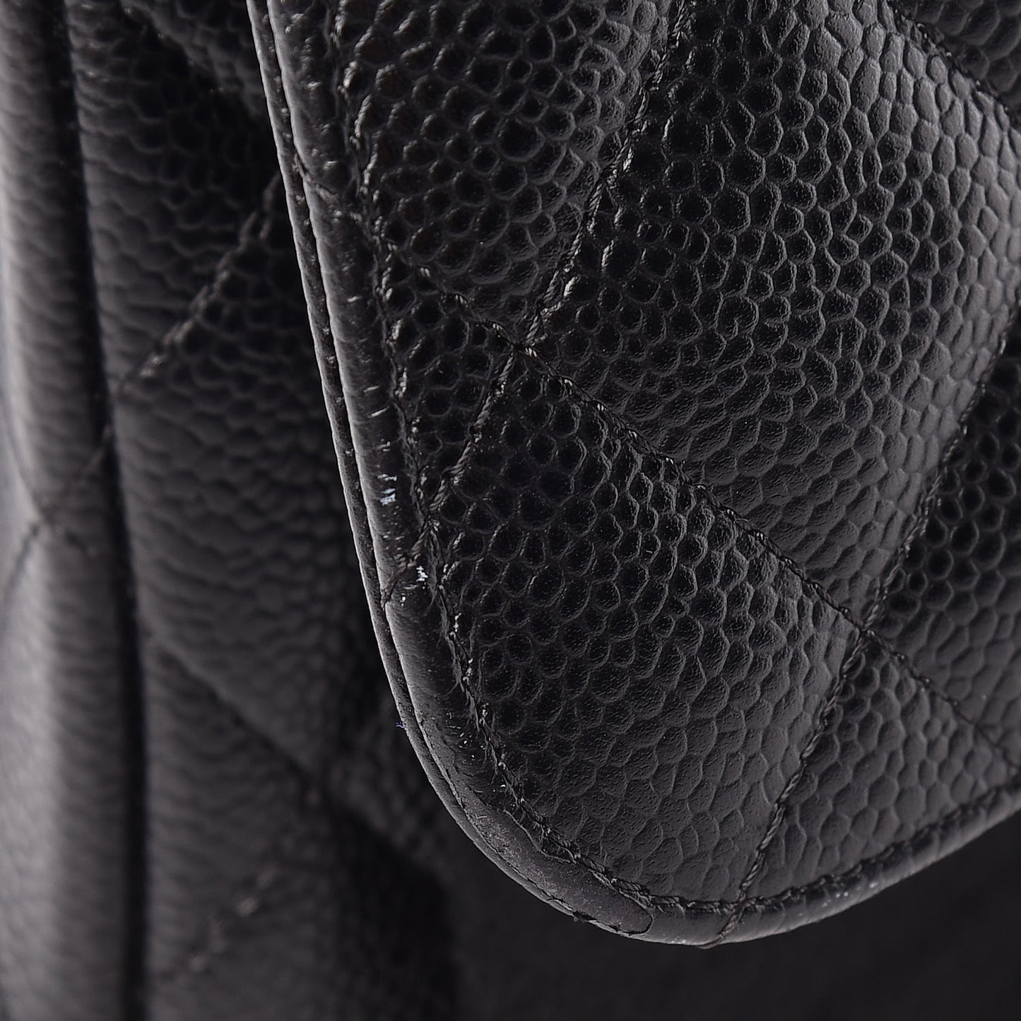 Caviar Quilted Jumbo Double Flap Black