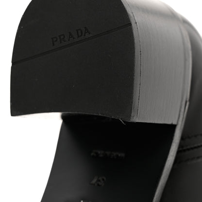 Prada Spazzolato Metal Triangle Logo 55mm Riding Boots 37 Black 12 of 16