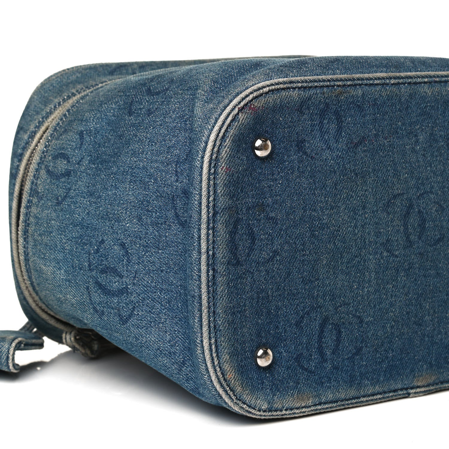 Chanel Denim Vanity Cosmetic Case Blue 9 of 19