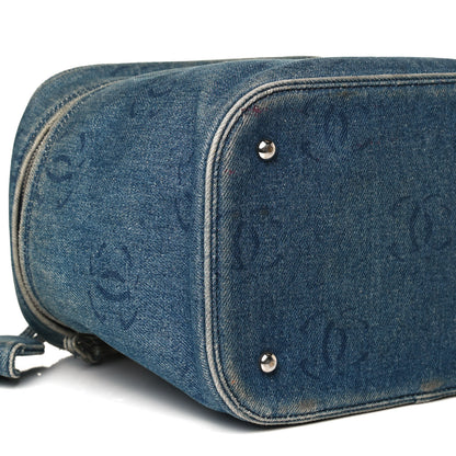 Chanel Denim Vanity Cosmetic Case Blue 9 of 19