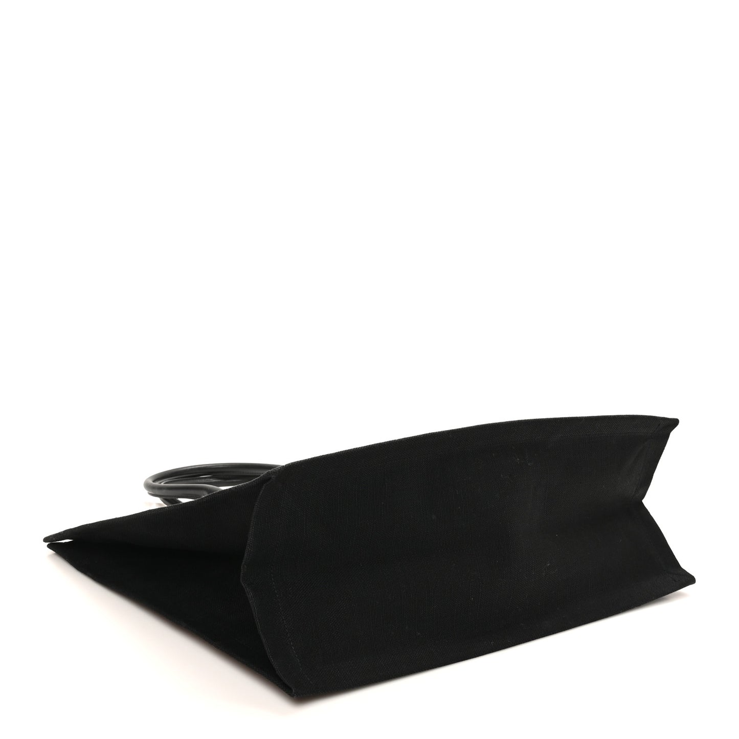 Linen Calfskin Rive Gauche Tote White Black