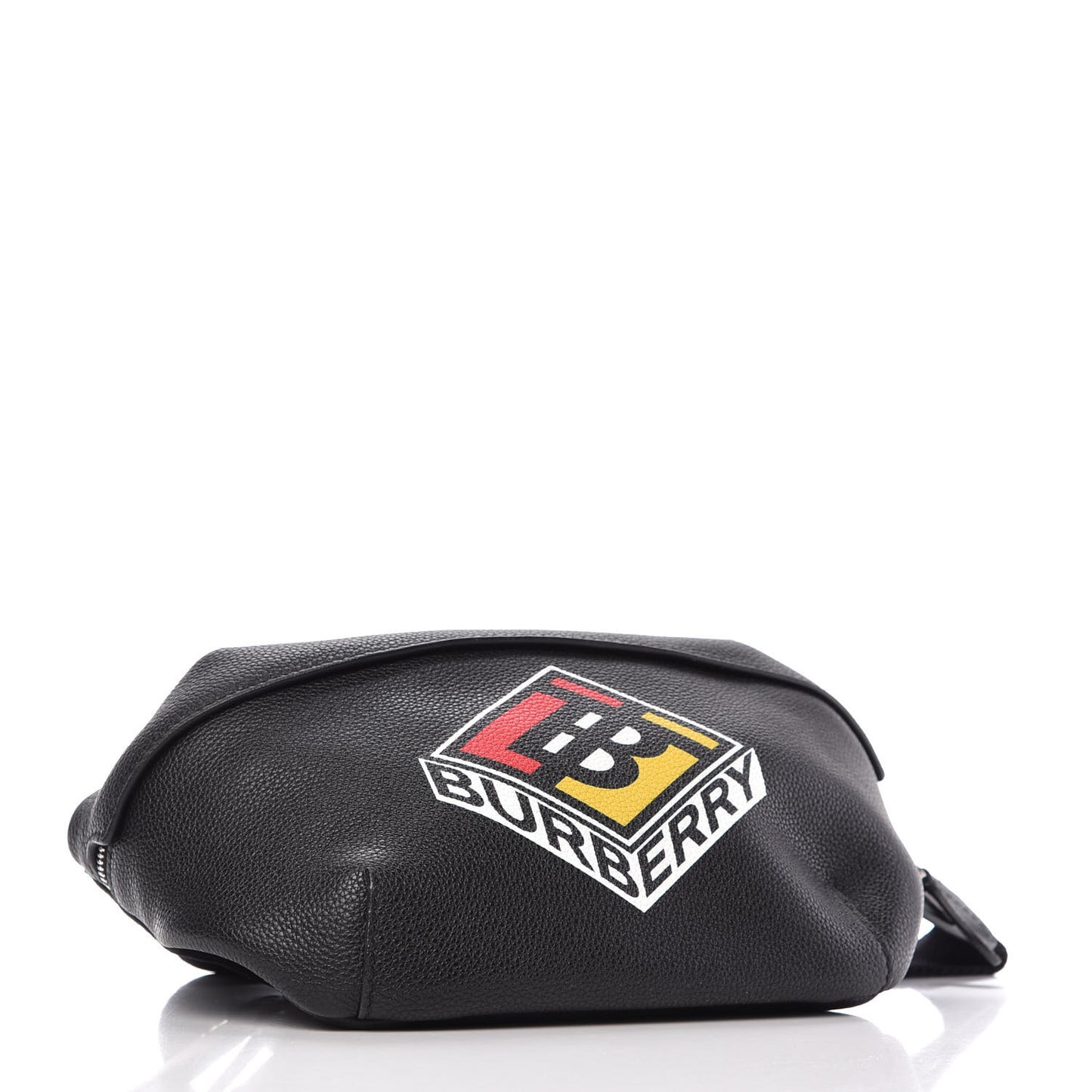 Grainy Calfskin Logo Graphic Sonny Bum Bag Black