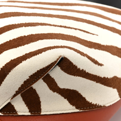 Celine Smooth Calfskin Felt Zebra Printed Oversized Twisted Cabas Chalk Brick 14 of 14