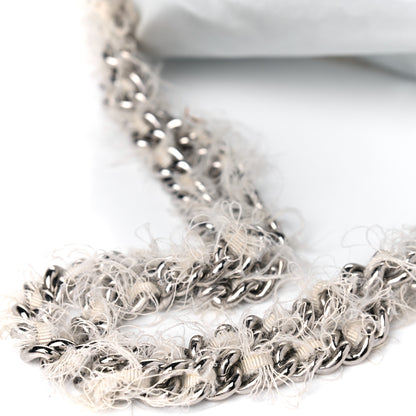 Chanel Vinyl Mohair Trimmed Accordion Arctic Polar Ice Flap Silver 6 of 7