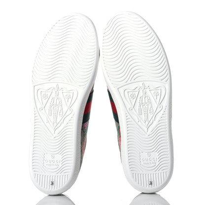Gucci GG Supreme Monogram Strawberry Web Womens Ace Sneakers 36 Beige Multicolor Red Green 6 of 8