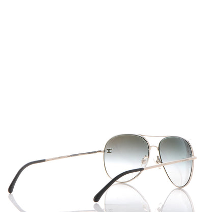 Chanel CC Aviator Sunglasses 4189-TQ Silver 4 of 9