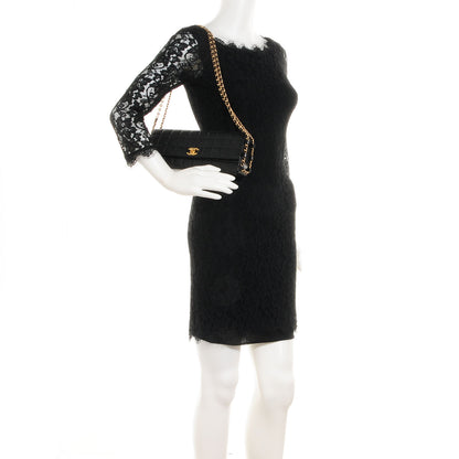 Chanel Lambskin East West Chocolate Bar Pearl Chain Flap Black 2 of 8