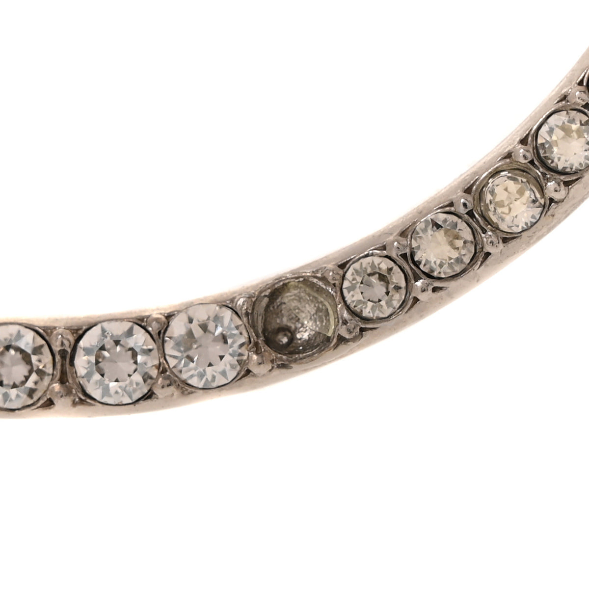 Crystal Anchor CC Hoop Earrings Silver