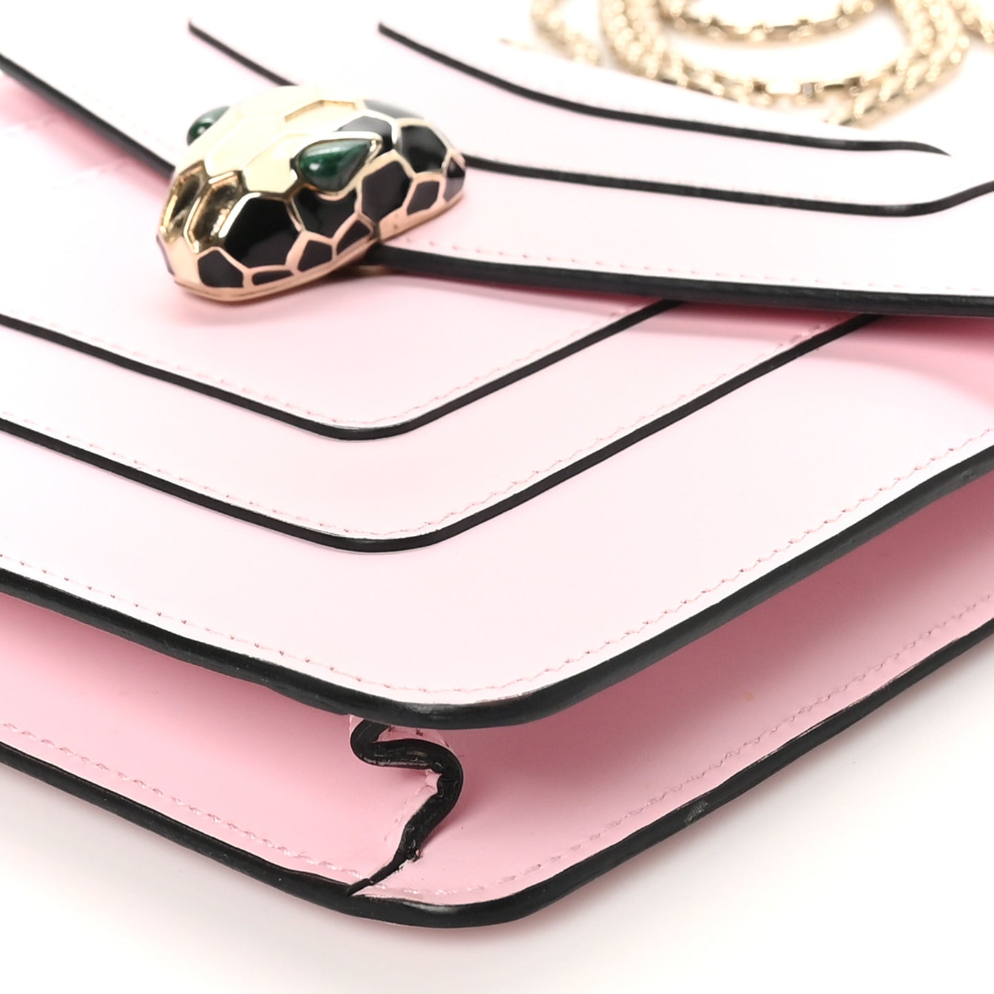 Calfskin Small Serpenti Forever Snake Strap Crossbody Bag Light Pink