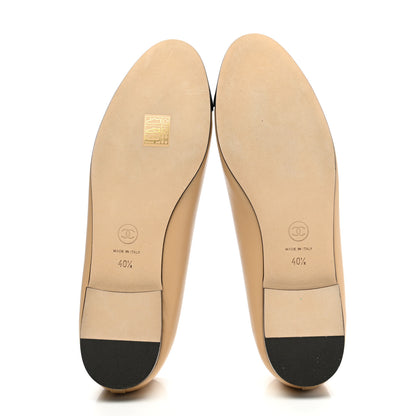 Chanel Lambskin Cap Toe Ballerina Flats 40.5 Beige Black 6 of 9