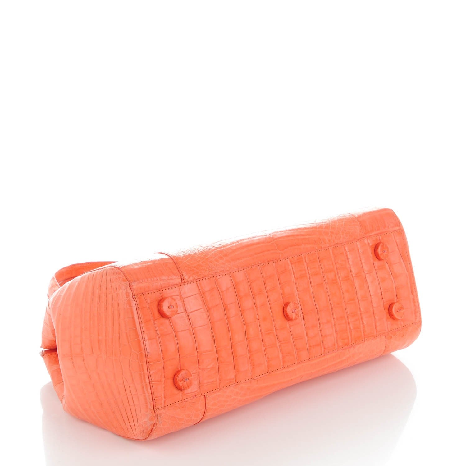 Nancy Gonzalez Crocodile Tote Coral 4 of 7