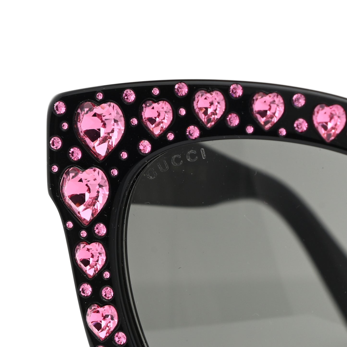 Acetate Hearts Cat Eye Sunglasses GG0116S Black Pink