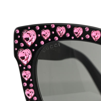 Gucci Acetate Hearts Cat Eye Sunglasses GG0116S Black Pink 7 of 8