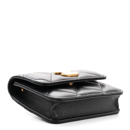 Chanel Lambskin Enamel Quilted Pending CC Flap Belt Bag Black 4 of 12