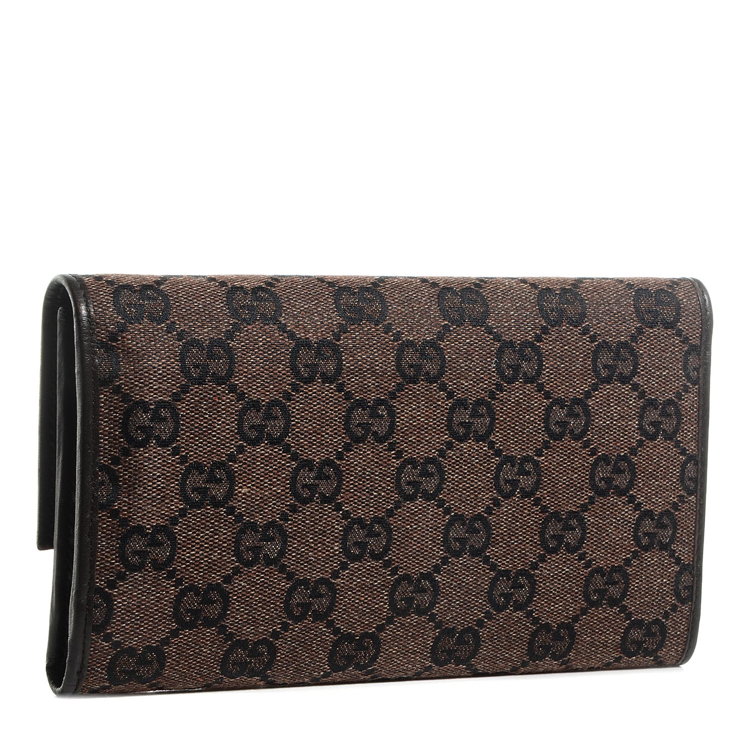 Gucci Monogram Denim Signature Continental Wallet Brown 3 of 8