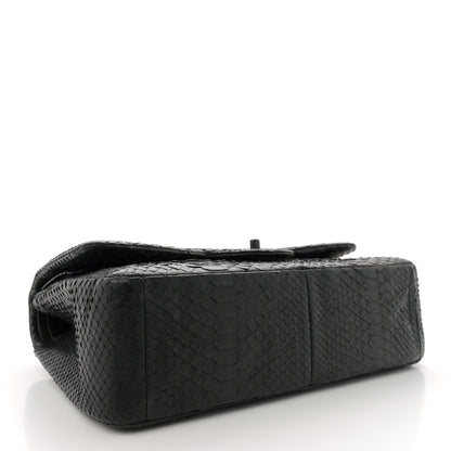 Chanel Snakeskin Jumbo Double Flap So Black 4 of 10