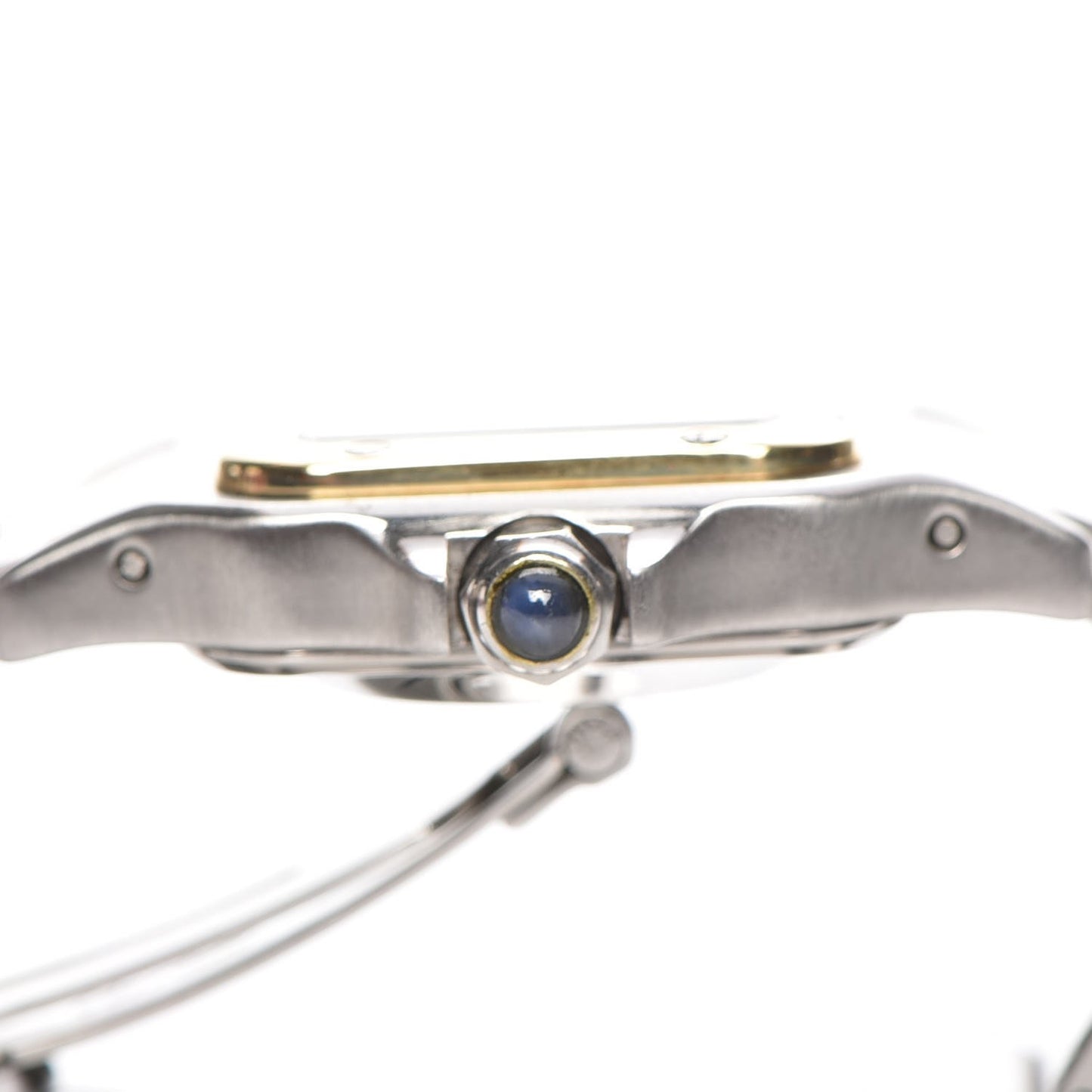 Stainless Steel 18K Yellow Gold 24mm Santos De Cartier Galbee Quartz Watch