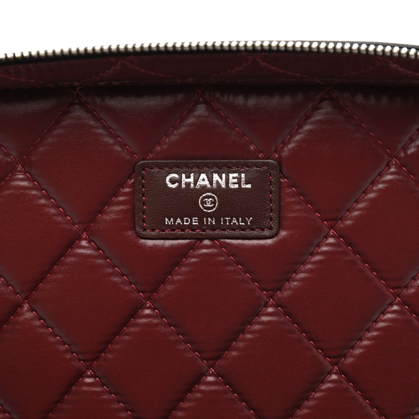 Lambskin Quilted Vanity Pouch Black
