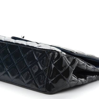 Chanel Patent Quilted Maxi Double Flap Navy 9 of 11