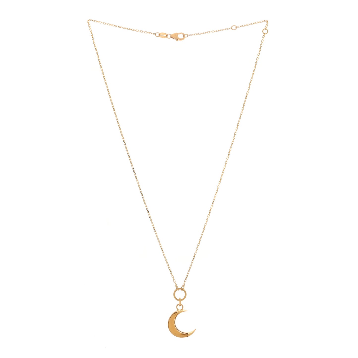 18K Yellow Gold Champagne Citrine Crescent Karma Necklace