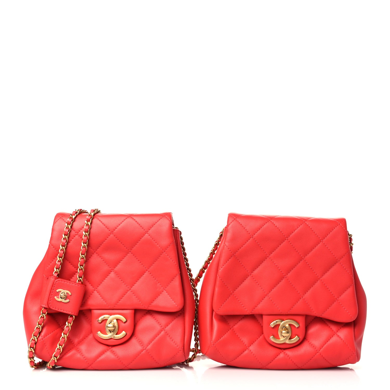 Chanel Lambskin Quilted Side-Packs Red 1 of 13