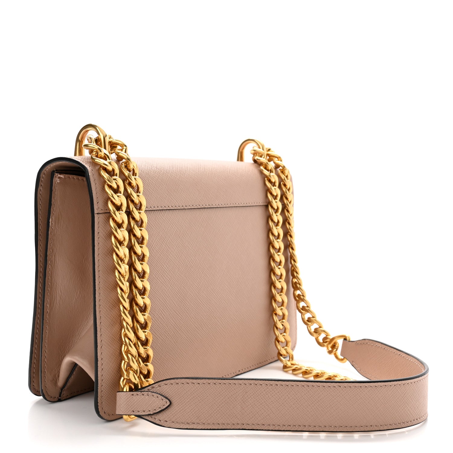 Prada Saffiano Chain Shoulder Bag Cipria 3 of 9