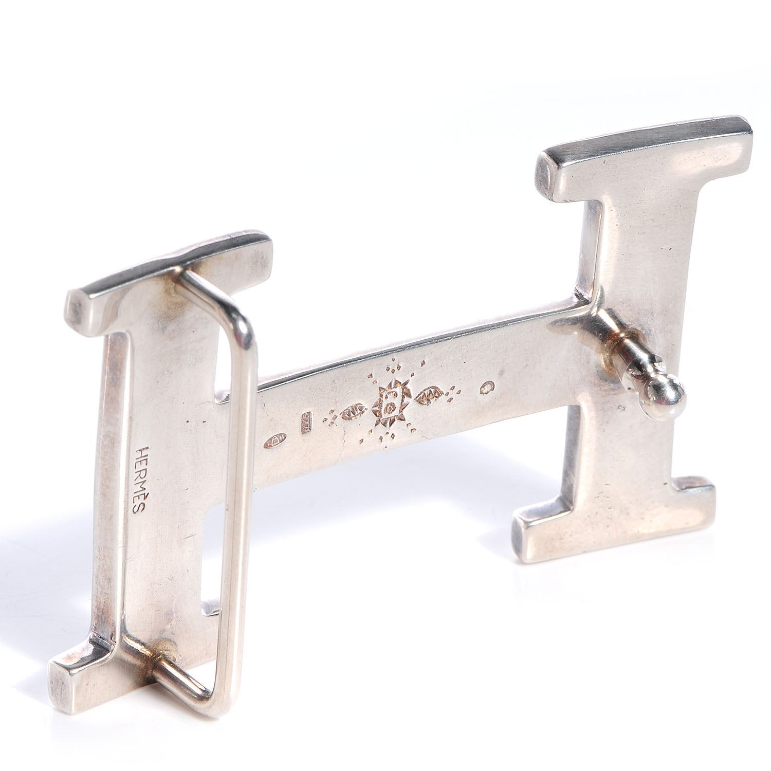 Hermes Sterling Silver Touareg 32mm H Belt Buckle 3 of 6