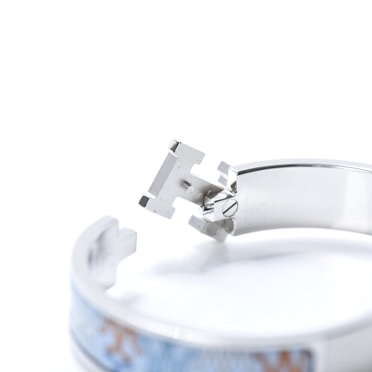Hermes Enamel Narrow Print H Lift Clic Clac H Bracelet PM Orange Blue 5 of 6