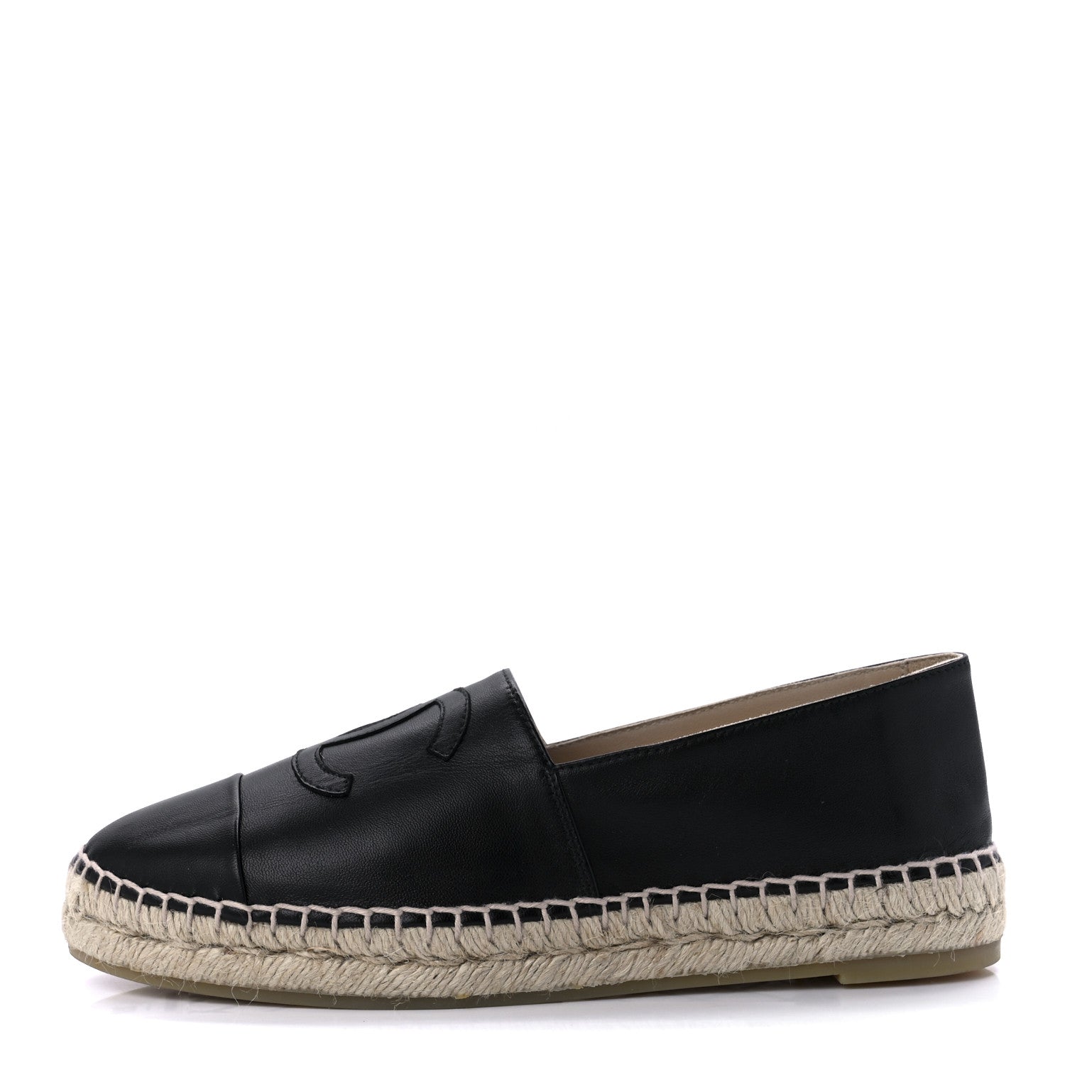 Chanel Lambskin CC Espadrilles 37 Black 1 of 12