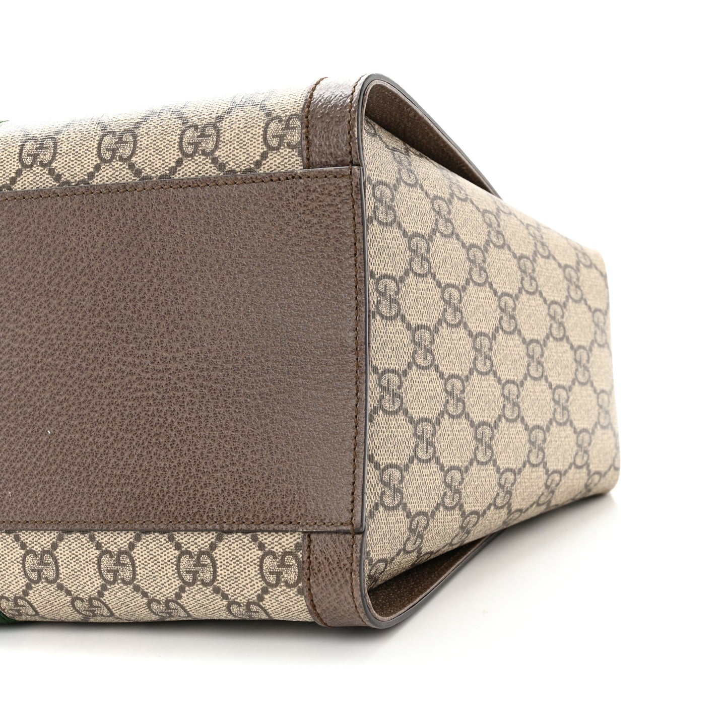 GG Supreme Monogram Web Medium Ophidia Tote Bag Brown