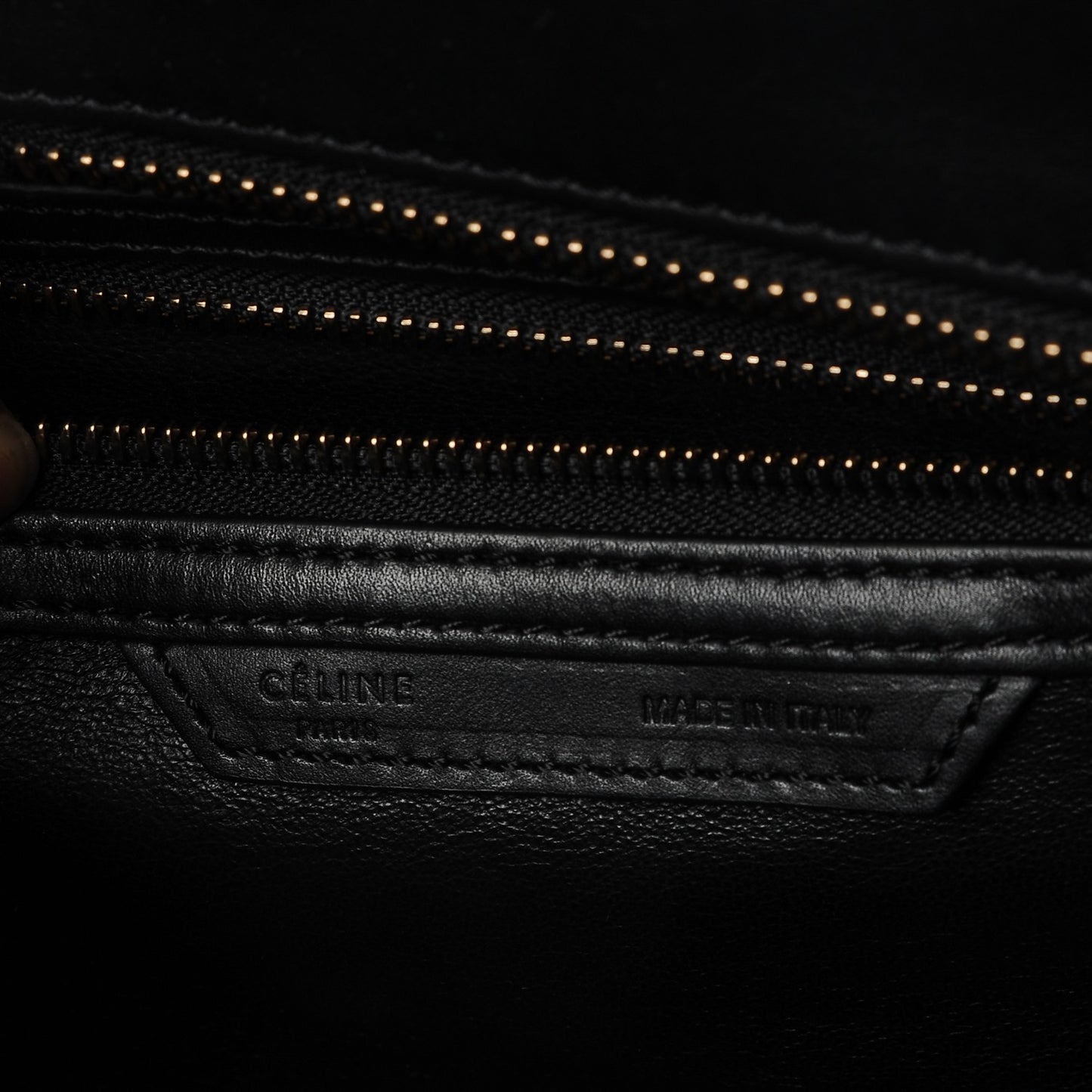 Textured Calfskin Micro Tri-Color Luggage Navy Blue