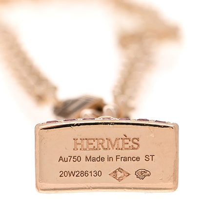 Hermes 18K Rose Gold Pink Sapphire Kelly Amulettes Bracelet ST 3 of 3