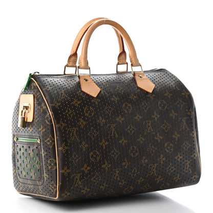 Louis Vuitton Monogram Perforated Speedy 30 Green 3 of 11