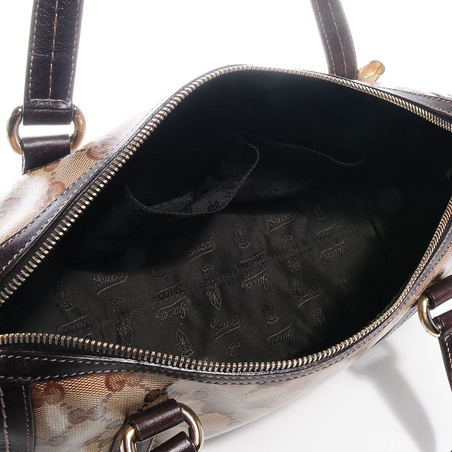Crystal Monogram Duchessa Boston Bag Brown