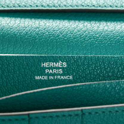 Hermes Chevre Mysore Bearn Wallet Bleu Paon 6 of 7