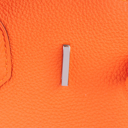 Hermes Togo Horseshoe Birkin 35 Orange Rouge Casaque 14 of 27