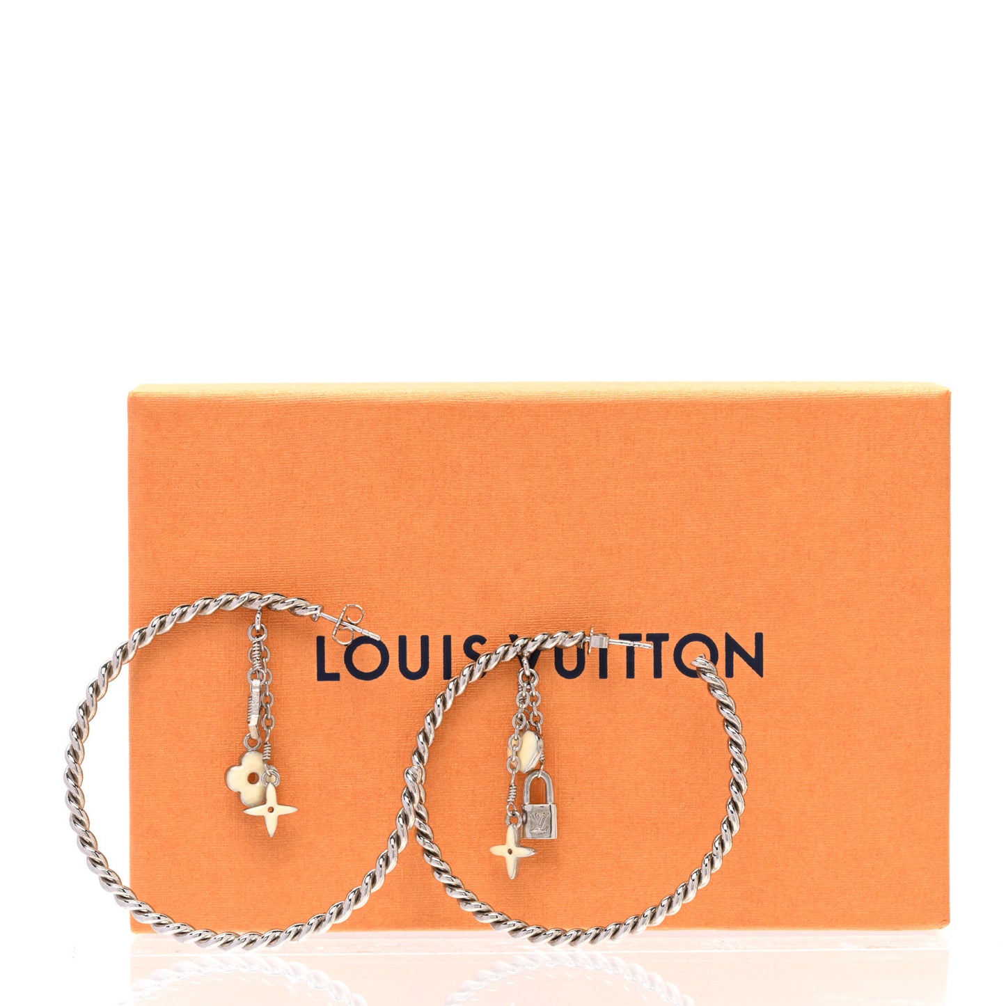 Sweet Monogram Creole Hoop Earrings Silver