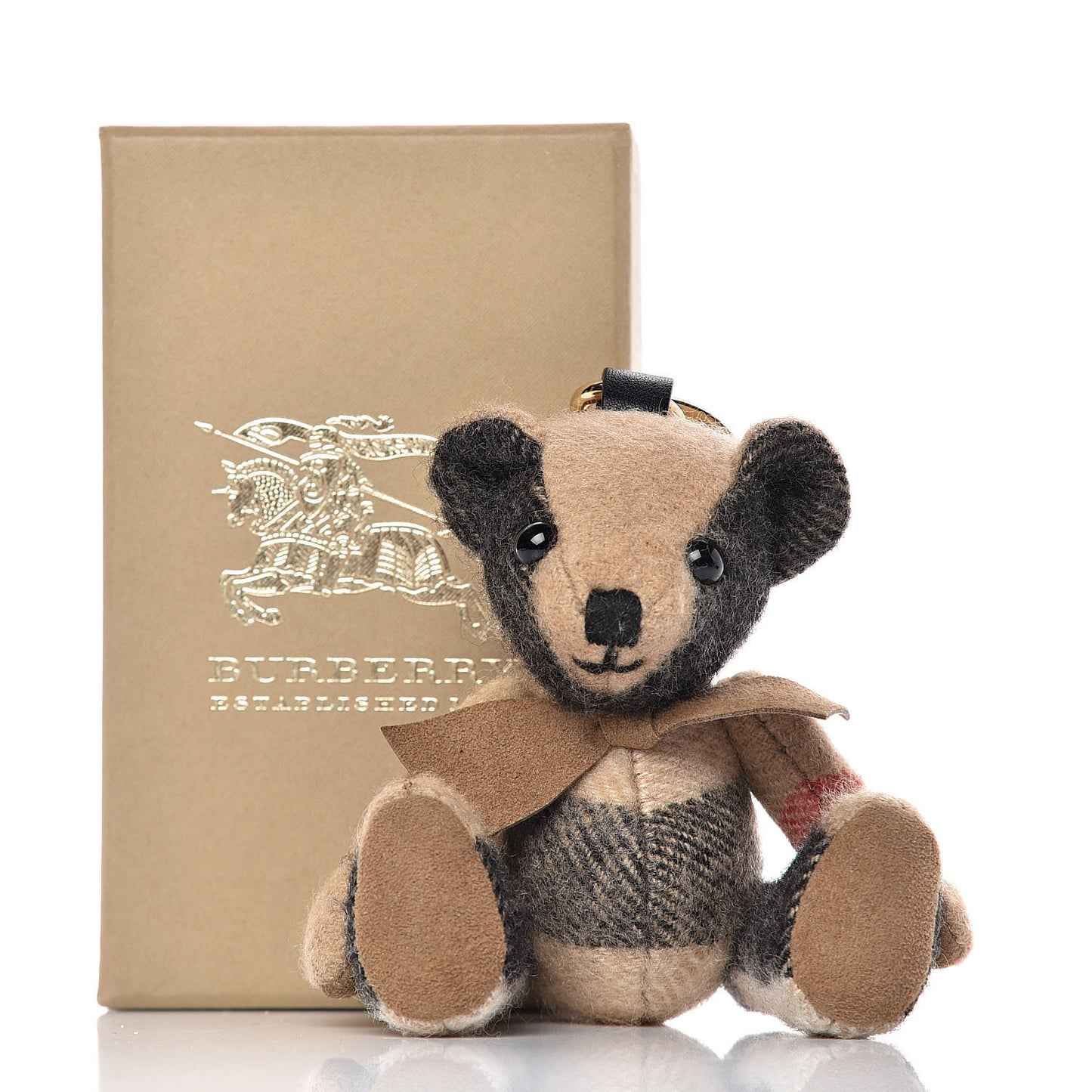 Cashmere House Check Thomas Bear Bag Charm Camel Gold