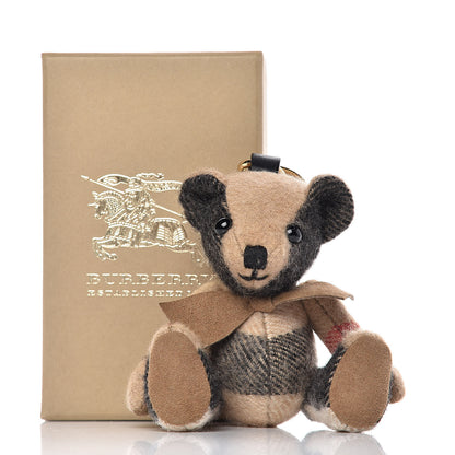 Burberry Cashmere House Check Thomas Bear Bag Charm Camel Gold 3 of 3