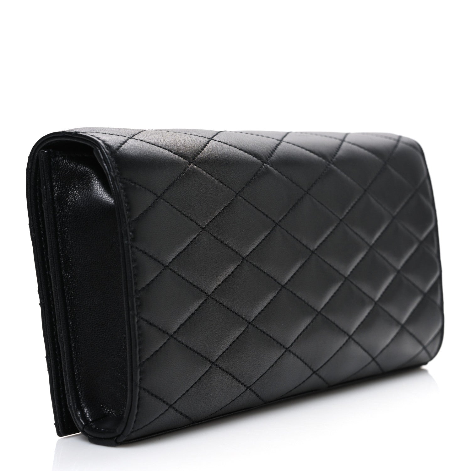 Saint Laurent Lambskin Quilted Kate Clutch Black 3 of 6
