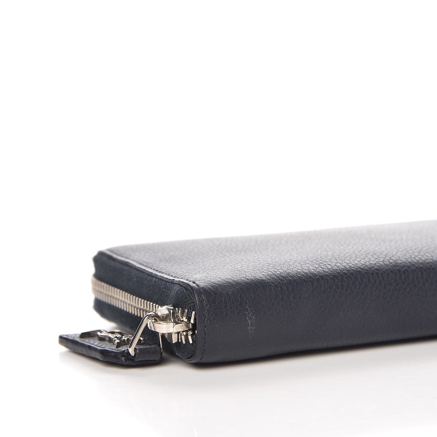 Grained Calfskin Rive Gauche Zip Around Wallet Deep Marine