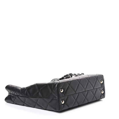 Chanel Calfskin Quilted In The Business North South Tote Black 3 of 12