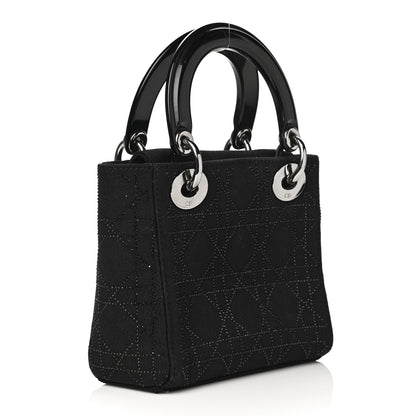Christian Dior Canvas Studded Cannage Mini Lady Dior Black 2 of 18