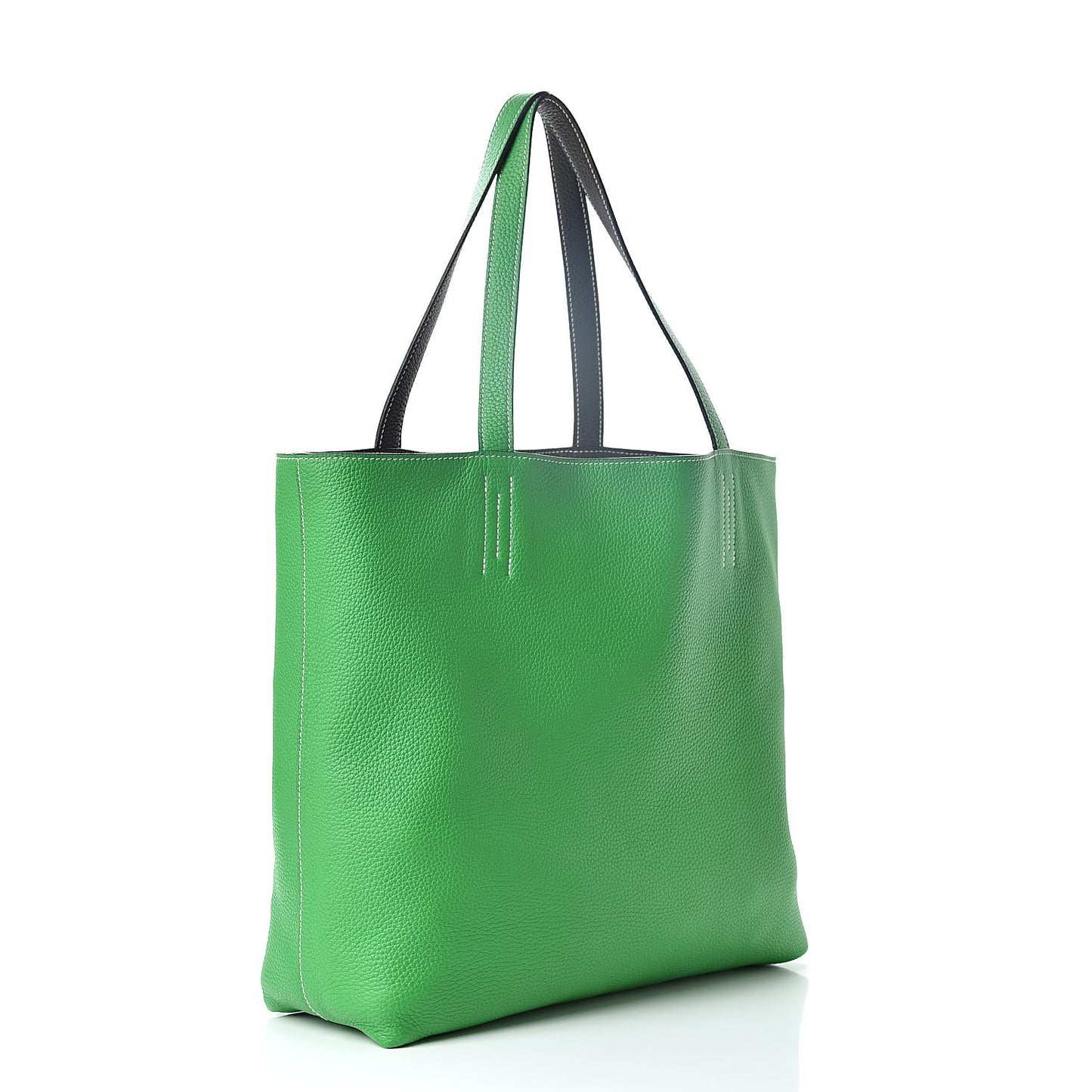 Taurillon Clemence Double Sens 45 Reversible Tote Bambou Vert Bronze