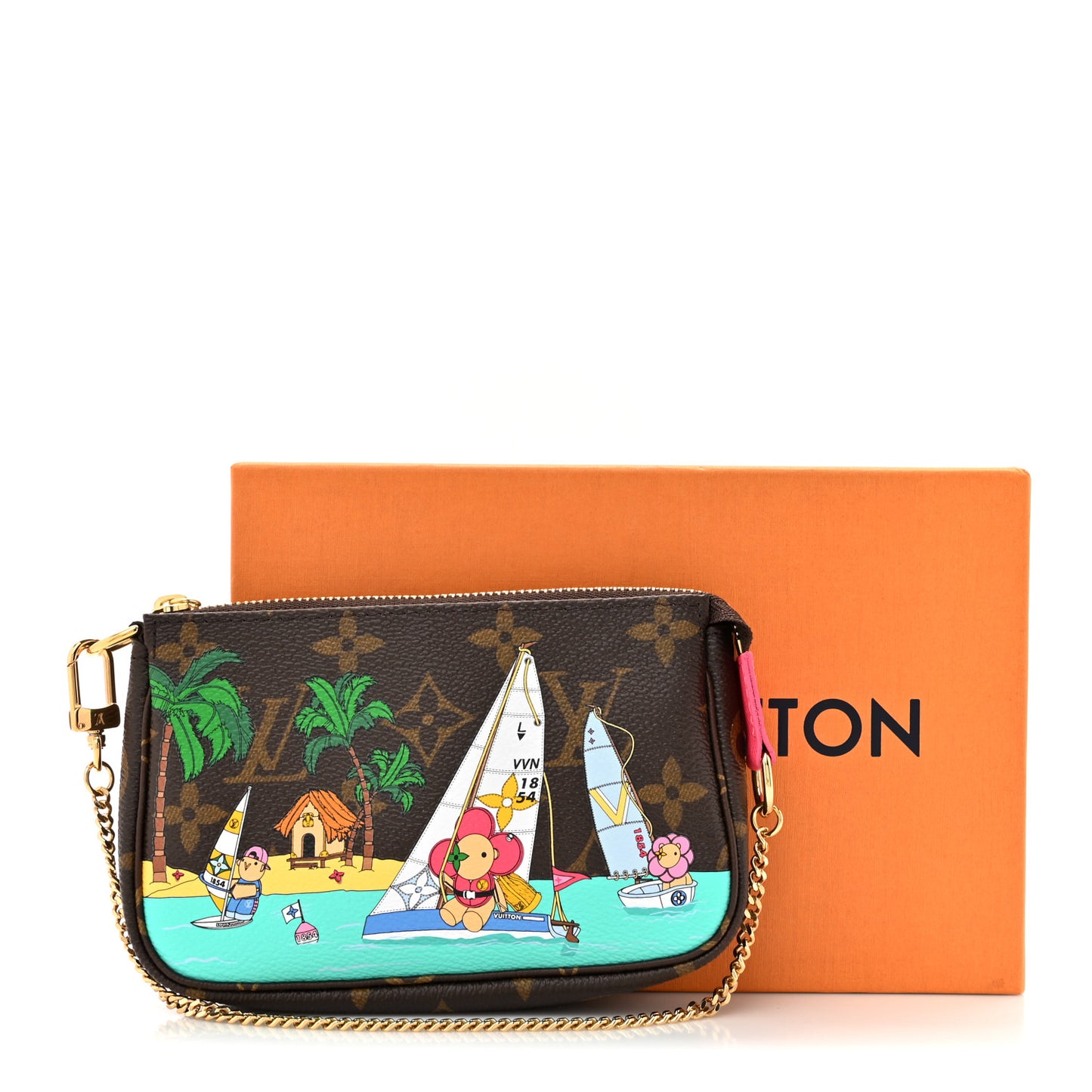 Monogram 2023 Christmas Animation Sailing Pochette Accessories Dragon Fruit Pink