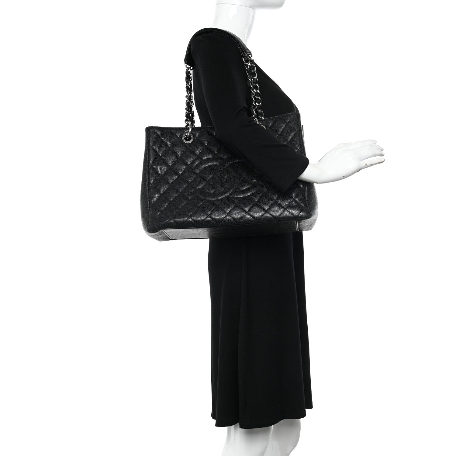 Chanel Caviar Quilted Grand Shopping Tote GST Black 2 of 15