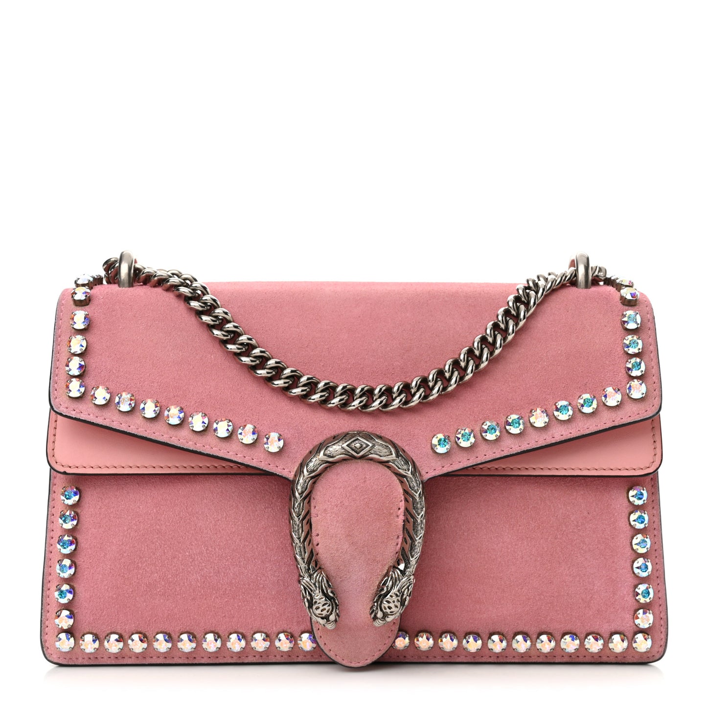 Suede Crystal Small Dionysus Shoulder Bag Peonia