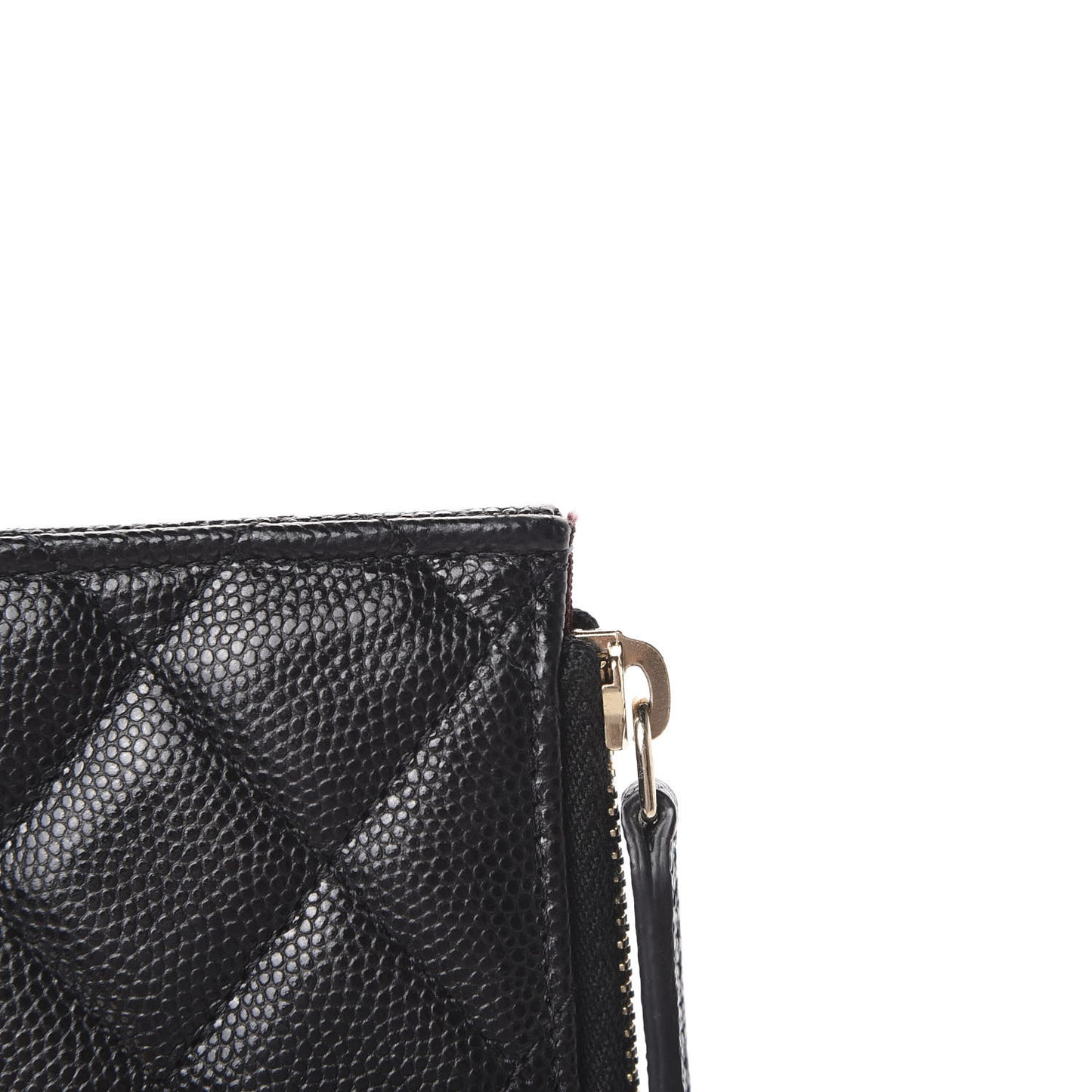 Caviar Quilted Classic Flat Wallet Pouch Black