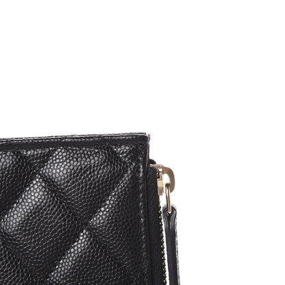 Chanel Caviar Quilted Classic Flat Wallet Pouch Black 7 of 9